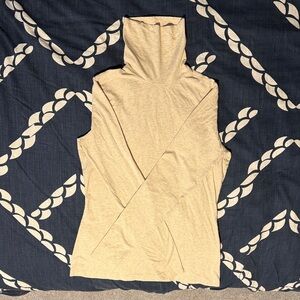 Cream Turtleneck Sleeveless Top